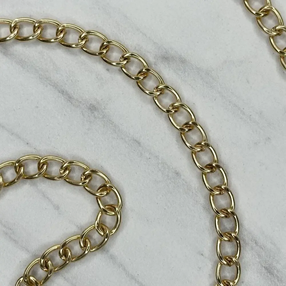 Gold Tone Chain Purse Strap 46" Crossbody Bag Replacement ✨ - Picture 9 of 11